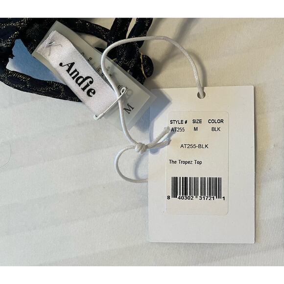 ANDIE Swim - The Tropez Top - Black & Gold - Size M - NWT - Picture 7 of 7